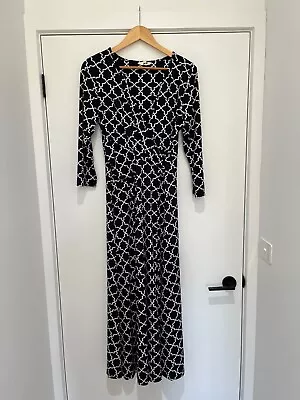 Jolie Moi Navy And White Geo Maxi Dress Size 16 - Never Worn  • $60