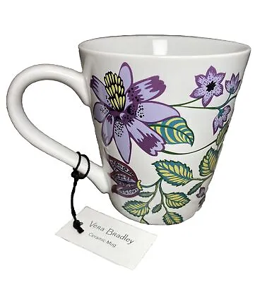 Vera Bradley Vines Floral Ceramic Mug Pink And Purple Flowers New W/ Tags 12oz • $9.99