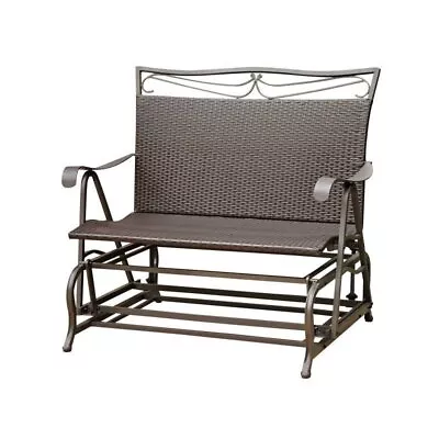 Pemberly Row Patio Glider Loveseat In Chocolate • $403.85