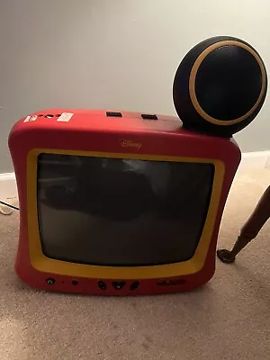 Vtg Disney 13  DT1300-C Retro Mickey Mouse TV. Ear Missing. Sound. Dark Scn • $40