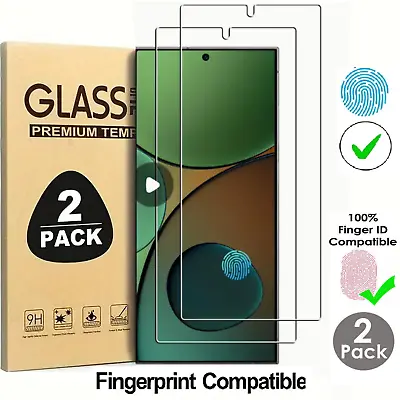 [2-Pack] For Samsung S24 Ultra S23 Plus S22 Tempered Glass Screen Protector Film • £5.48