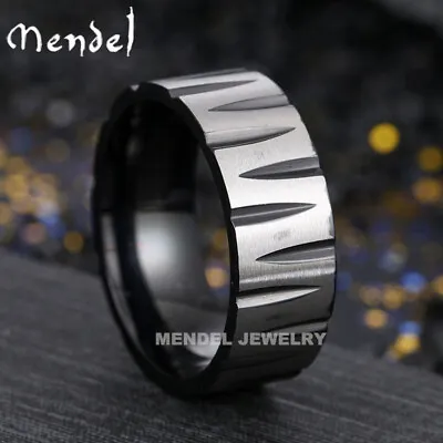 MENDEL Cool Mens Stainless Steel Biker Letter M W Band Ring For Men Size 7-15 • $10.99