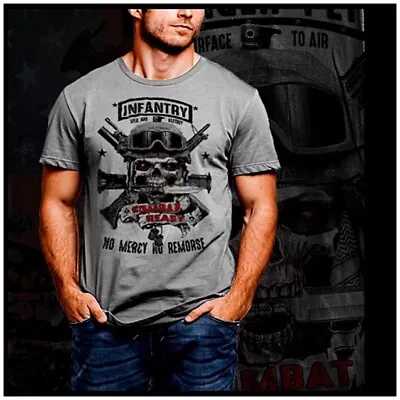$19.99 • Buy Infantry T-shirt Combat Knife Combat Ready Quote Infantryman Combat Veteran Tee