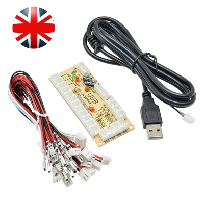 £11.29 • Buy USB Arcade Encoder Zero Delay PC To Joystick MAME Sanwa Push Button + Cable USA