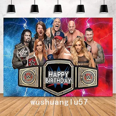 £10.18 • Buy WWE Wrestling Birthday Backdrop Photograph Background Party Banner Decor UK