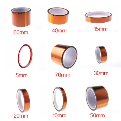 33Meter Gold High Temperature Heat Resistant Kapton Tape Polyimide Hot Sell • £2.39