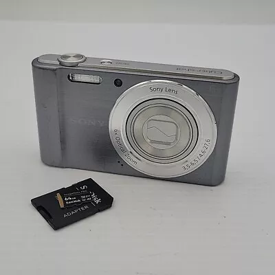 Sony Cyber-shot DSC-W810 Digital Camera 20.1MP Silver W/ 64gb Micro SD Card • $99.99