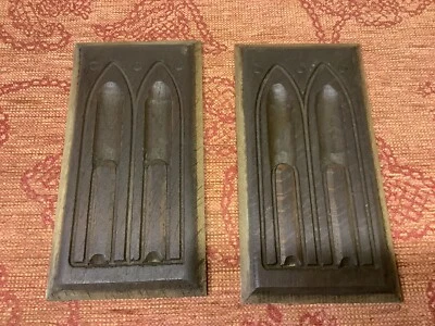 £35 • Buy Carved Gothic Arch Reclaimed Wooden Panels / Pediment Salvaged Vintage Repurpose