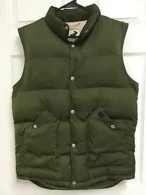 FAT MOOSE Khaki Men Metal Snap Button Polyester Canada Bubble Vest Size Small  • $9.99