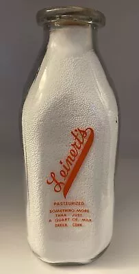 Vintage LEINERT'S Dairy ACL Quart Milk Bottle Darien Connecticut • $11