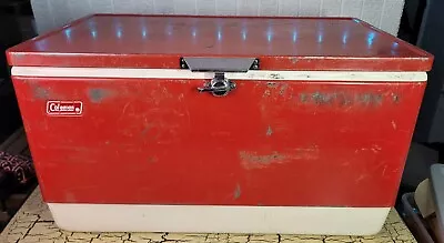 Vintage Coleman Metal Handle Ice Chest Cooler W Inserts Ice Container As Is Rare • $64.99