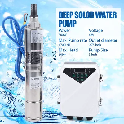 DC Solar Water Pump 24V /48V Submersible Deep Well Pump Garden Irrigation Kit US • $347