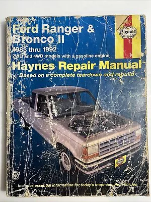 Haynes 36070 Repair Manual For Ford Ranger & Bronco II 2WD 4WD 1983 - 1992 • $12.95