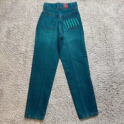 Ciclope Jeanswear Vintage 90s Jeans High Rise Green Womens See Measurements • $22.40