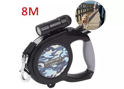 £15.74 • Buy 50KG Large Dog Lead Leash Strong Retractable Extendables Lockable Tapes 8M Black