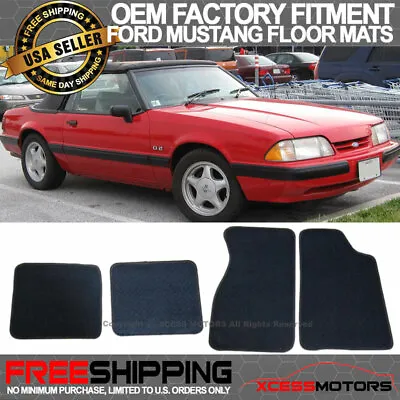 Fits 79-93 Ford Mustang OE Fitment Floor Mats Carpet Front & Rear Nylon Black • $41.99