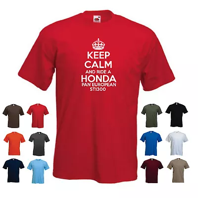 'Keep Calm And Ride A Honda ST1300 Pan European' Men's Motorbike T-shirt   • £11.69