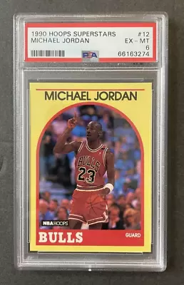 1990 Hoops Superstars Michael Jordan (Yellow Border) PSA MINT 6 !!!! GOAT - HOF • $29.99