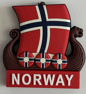 Viking Ship (Norway) Magnet Flag Rubber 3” New Souvenir Gift • $9.99