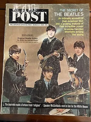 SATURDAY EVENING POST Magazine THE BEATLES Cover Story MARCH 21 1964 • $19.99