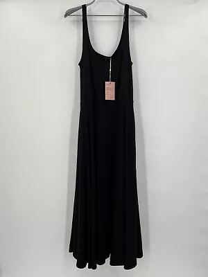 $34.95 • Buy Quince Women’s Black Tencel Jersey Fit & Flare Dress Sz L NWT Sleeveless Midi