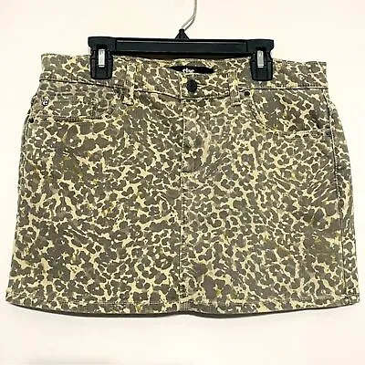 Leopard Printed Denim Mini Skirt Women's Size 28 Soft Stretchy • $23