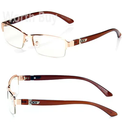 New WB Mens Womens Clear Lens Frame Glasses Designer Fashion Optical RX Half Rim • $7.61