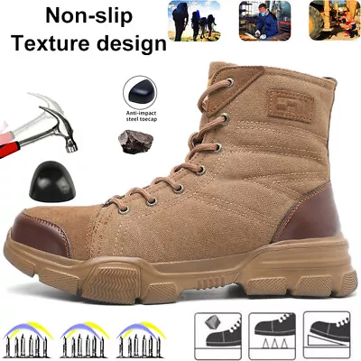 Mens Steel Toe Work Boots Indestructible Safety Shoes Non Slip Boots Size8-13 • $46.91