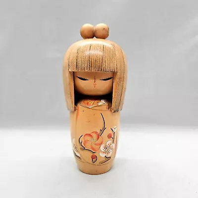 Vintage Japanese Kokeshi Doll Wood Large Shirane Volcano Dream Of Spring Floral • $23.35