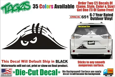 Peeking Evil Monster V3 Funny DieCut Vinyl Window Decal Sticker Car Truck SUV • $3.49