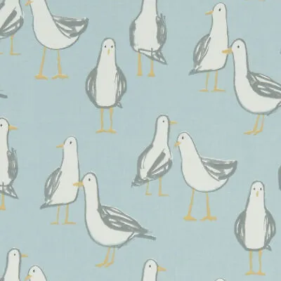 £10.99 • Buy Clarke And Clarke Laridae Seagull  Duckegg 100% Cotton Fabric 