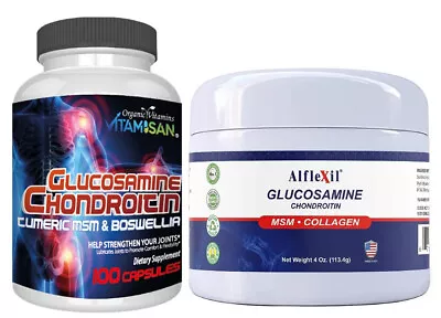 $16 • Buy Triple Strength Flex Joint Glucosamine Chondroitin MSM Capsule & Cream Arthritis