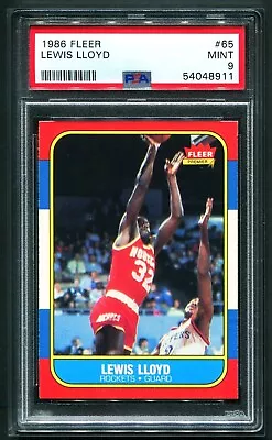 1986 Fleer Basketball #65 LEWIS LLOYD Houston Rockets PSA 9 Mint • $178.99