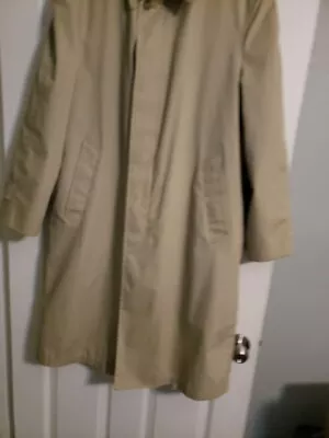 Vintage London Fog Trench Coat Mens  M   Khaki Hidden Button Removable Liner • $55