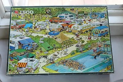 Jan Van Haasteren 1500 Piece Jigsaw Puzzle CAMPING CHAOS Boxed Bagged Complete • $13