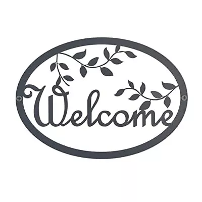 Metal Welcome Sign For Front Door - Black Wall Decor - Indoor Outdoor Home  • $27.93