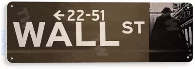 TIN SIGN Wall Street Sign New York Store Money Stock Index Market Bull A832 • $8.45