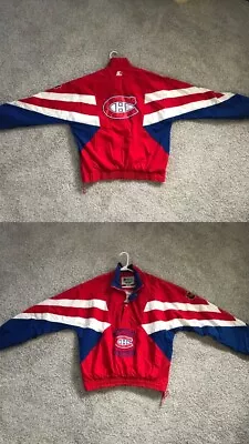 Vtg Montreal Canadiens Starter Jacket  Authentic Center Ice 1990s XL Half Zip • $76.50