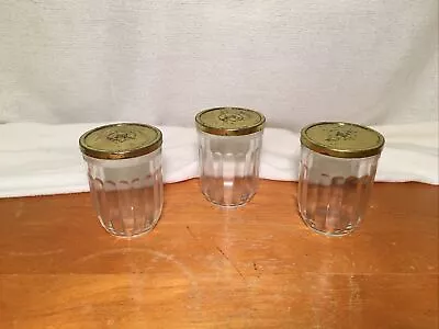 3 EUC Vintage Hazel Atlas Jelly Jars With Metal Lids 8 Ounce • $16.50