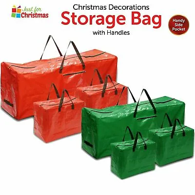 £9.99 • Buy 3pc Large Christmas Xmas Tree, Decorations & Lighting Storage Zip Bag