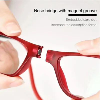 NEW Click Adjustable Magnetic Front Connect Reading Eyeglasses Full Rim Glasses • $5.39