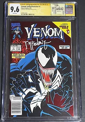 Venom Lethal Protector #1 CGC SS 9.6 Newsstand Signed Todd McFarlane 💥 • $299.99