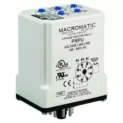 Macromatic Pmpu 3 Phase Monitor RelaySpdt500Vac8 Pin • $103.99