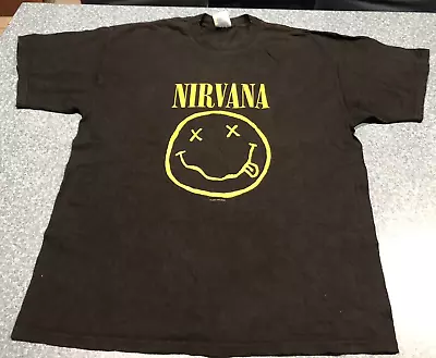 Vintage 90's Nirvana Smiley Band T-Shirt Size XL • $499.99