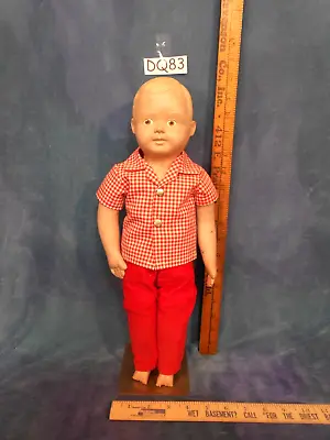 Antique 1910s Martha Chase Oilcloth Toddler Boy Doll Beautiful Happy Blonde DQ83 • $89.99