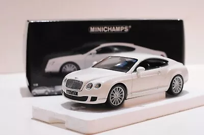 Minichamps 2008 Bentley Continental Gt White Scale 1:18 Diecast Model • $175