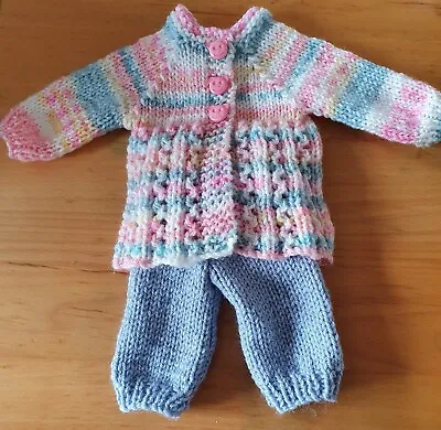 £6.95 • Buy Hand Knitted Dolls Clothes To Fit 10 To 11 Inch 25cm Reborn Baby Girl Doll