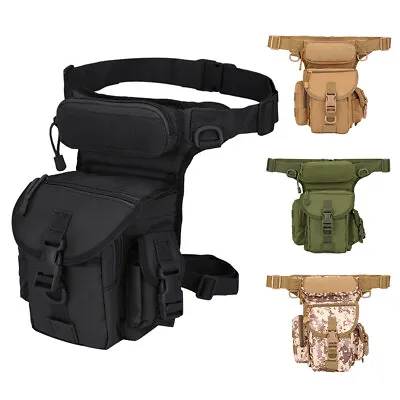  Tactical Drop Leg Bag Thigh Utility Waist Pouch Motorcycle Military Fanny Pack • $12.34