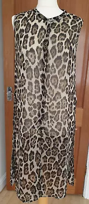 ZARA  Chiffon   Leopard Print Tunic Shirt Top BNWT SIZE S • £12.99