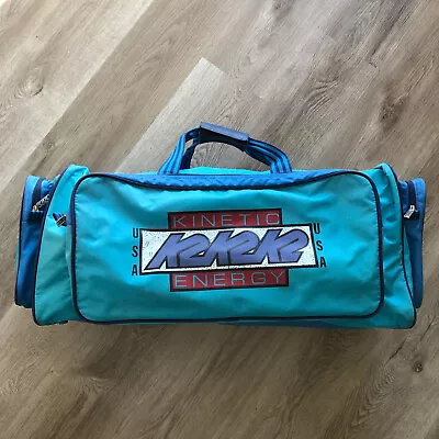 VTG K2 Kinetic USA Ski Duffle Bag Nylon Teal Retro Main + 4 Pockets 80s • $49.99